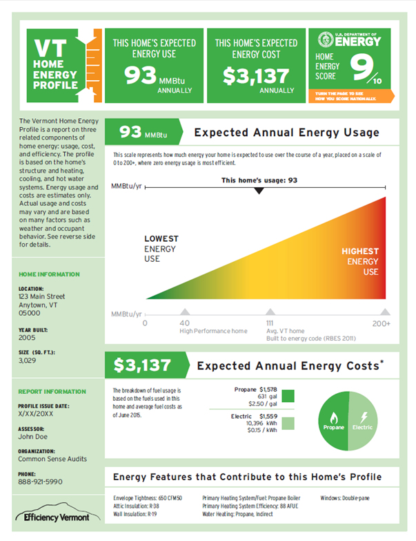 VT Home Energy Profile