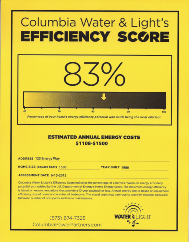 Columbia Water & Light's Efficiency Score Columbia Water & Light's Efficiency Score